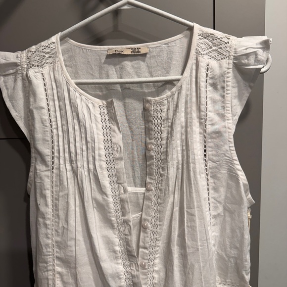 White Women's Cotton Lace Maxi Dress - Picture 2 of 10